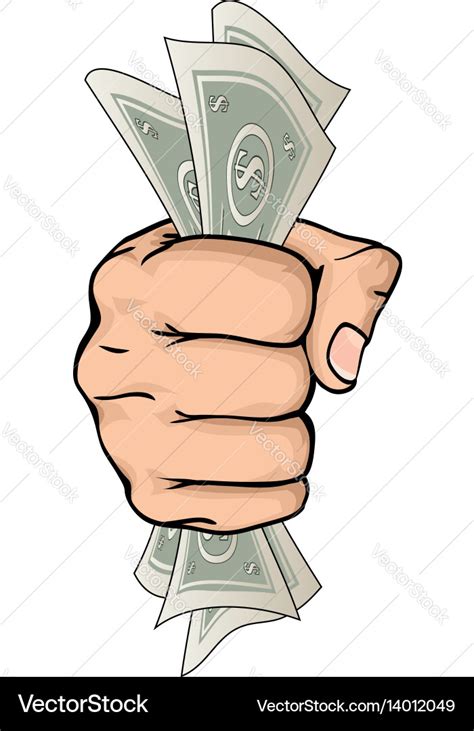 Hand holding money drawing Royalty Free Vector Image