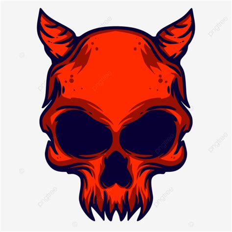 Skull Devil Art Logo Mascot Vector, Skull Art, Skull Logo, Skull Head PNG and Vector with ...