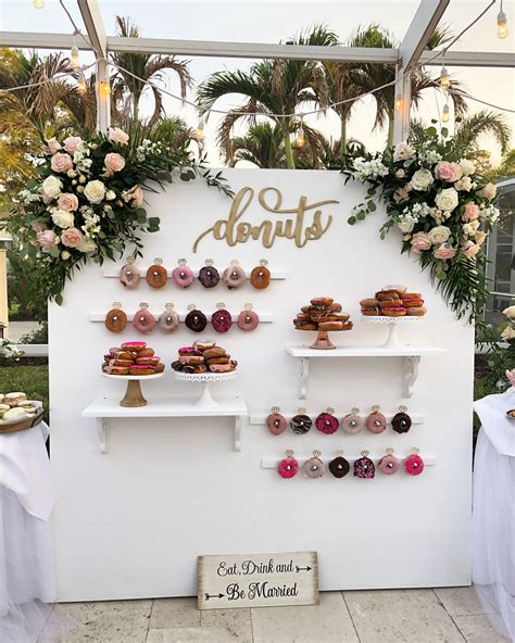 Handmade donut wall 🍩 | Wedding donuts, Donut wall wedding, Wedding decorations