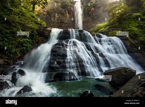 Waterfall in a Ciletuh-Palabuhanratu geopark, West Java, Indonesia ...