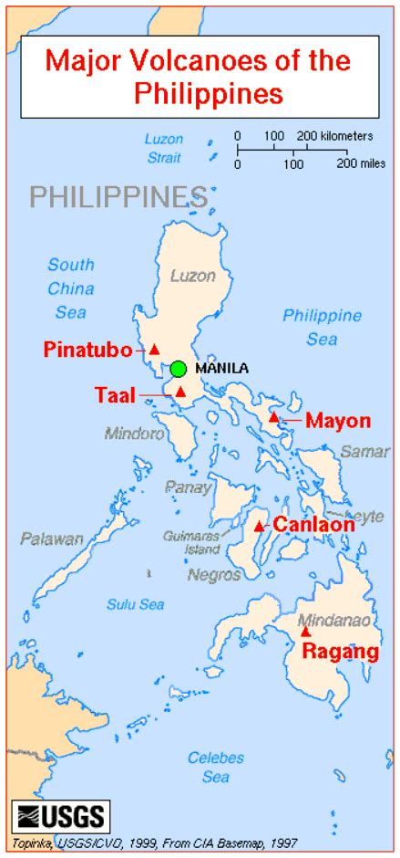 Map of Major Volcanoes of the Philippines | Volcano, Philippines ...