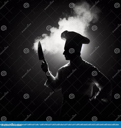 Silhouette Chef in a Chef S Hat and a Knife. Ai Generative Stock ...