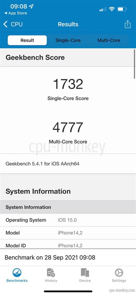 Apple A15 Bionic (5-GPU) Benchmark, Test and specs