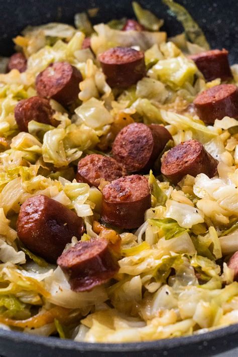 Fried Cabbage With Sausage - Brooklyn Farm Girl