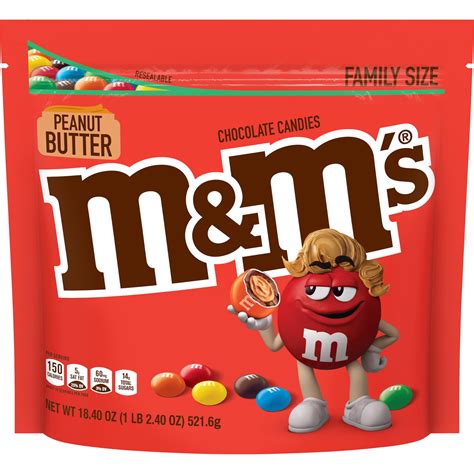 M&M'S Peanut Butter Milk Chocolate Candy, 18.4 Oz - Walmart.com ...