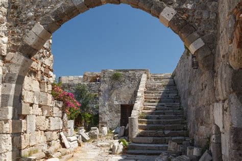 Ruins of the Medieval Castle in Kos Town, Kos Island Stock Photo ...