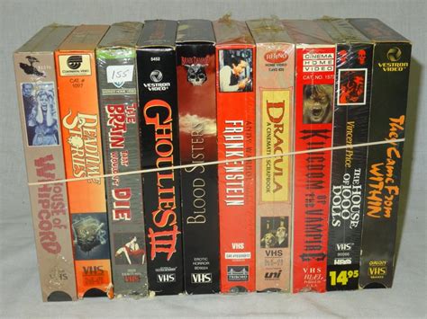 10 VINTAGE HORROR VHS TAPES