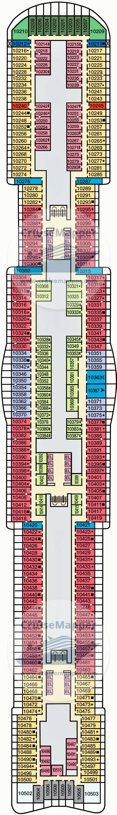 Carnival Jubilee deck 10 plan | CruiseMapper