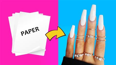 DIY - HOW TO MAKE WATERPROOF FAKE NAILS FROM "PAPER" AT HOME - NAIL ...