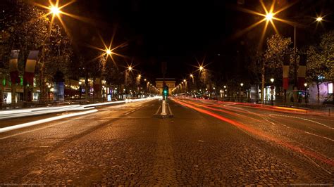 Night road in Paris for 1600x900 | road backplates 1 | Pinterest | Paris wallpaper, Wallpaper ...