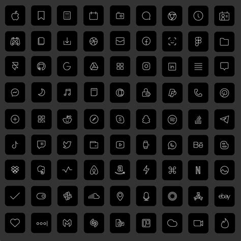 83 Black Ios 14 App Icons Dark Mode Widget Ios 14 Cover | Etsy | Black app, Iphone app design ...