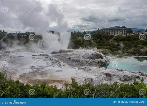 Taupo geothermal park stock image. Image of geothermal - 116442463