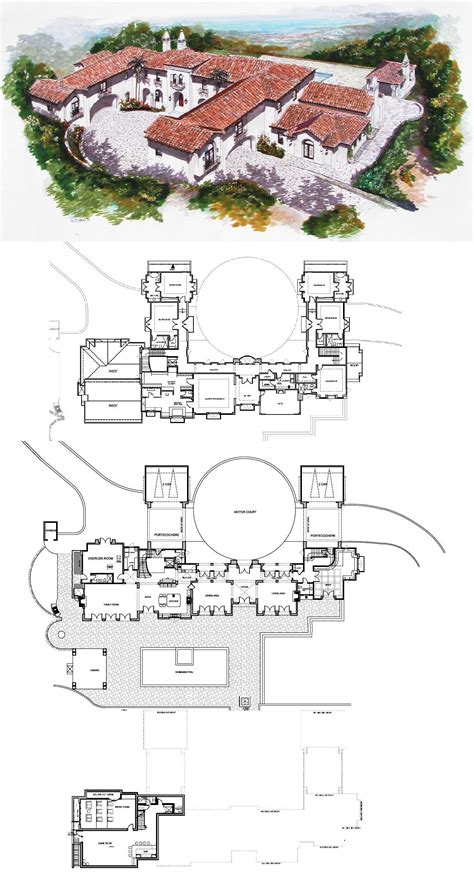 Spanish Style Estate To Be Built In Hillsborough, CA | Courtyard house plans, Modern house plans ...