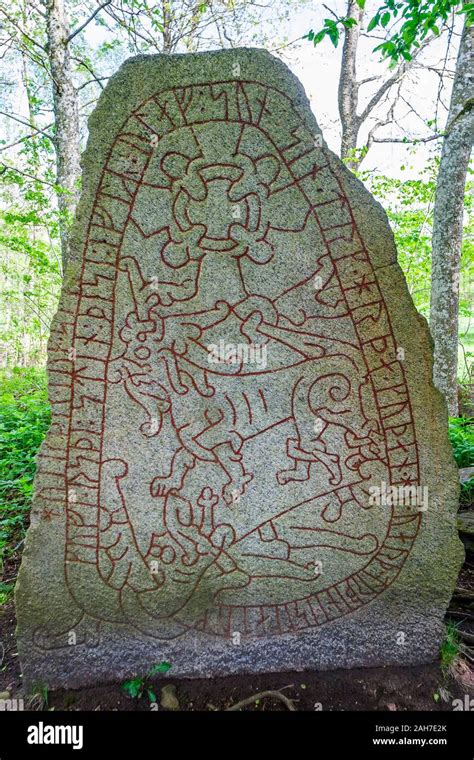 Old runestone from the Viking Age Stock Photo - Alamy