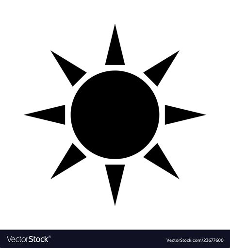 Black sun icon and symbol Royalty Free Vector Image