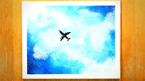 Airplane | Easy Acrylic Painting on Canvas Using Cotton Balls | Satisfying ASMR - YouTube