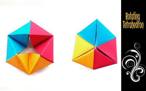 Action Fun Toy Origami - Paper "Modular Rotating Tetrahedron" | Origami design, Origami paper ...