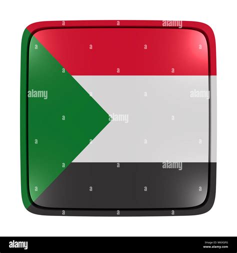 3d rendering of a North Sudan flag icon. Isolated on white background ...