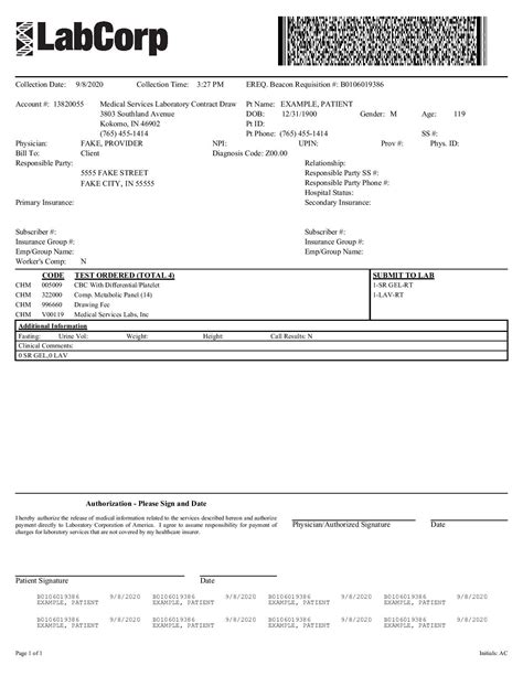 LabCorp Orders — MSL, Inc.