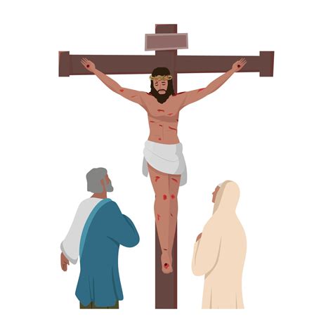 Crucifixion of Christ, Bible concept. Illustrattion of Jesus Christ ...