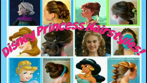 6 Disney Princess Hair Tutorials! Hairstyles For Belle, Jasmine, Elsa, Anna & Cinderella - YouTube