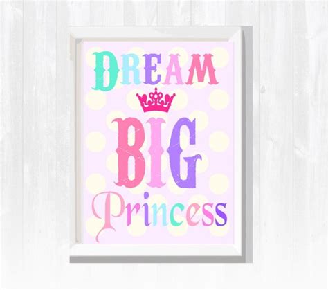 Dream Big Princess Wall Art Girl's Room Wall Decor Baby