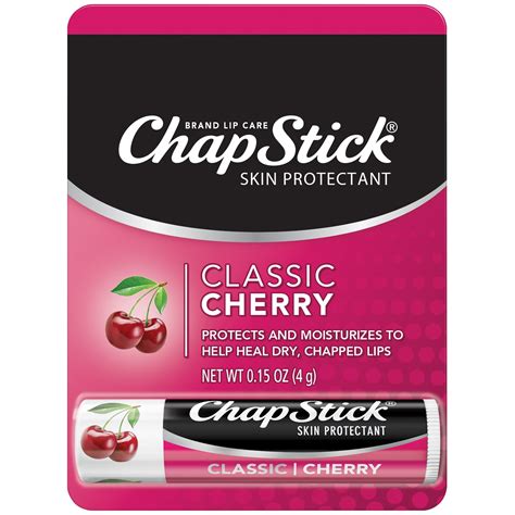 ChapStick Classic (Cherry Flavor, 0.15 Ounce) Skin Protectant Lip Balm Tube (1 Blister Pack of 1 ...