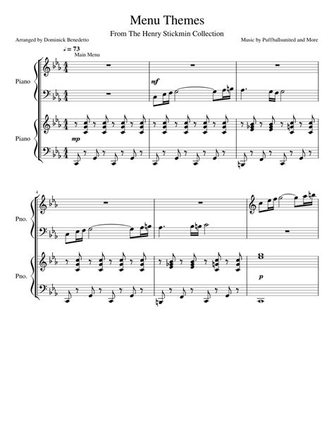 Henry Stickmin Piano Sheet music for Piano (Piano Duo) | Musescore.com