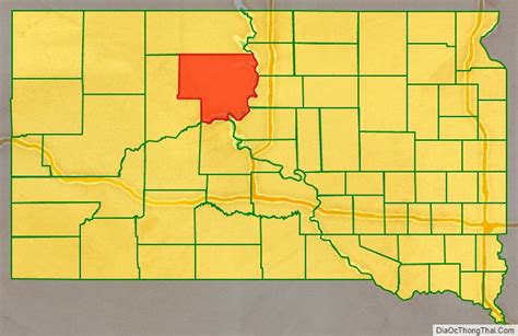 Map of Dewey County, South Dakota - Thong Thai Real