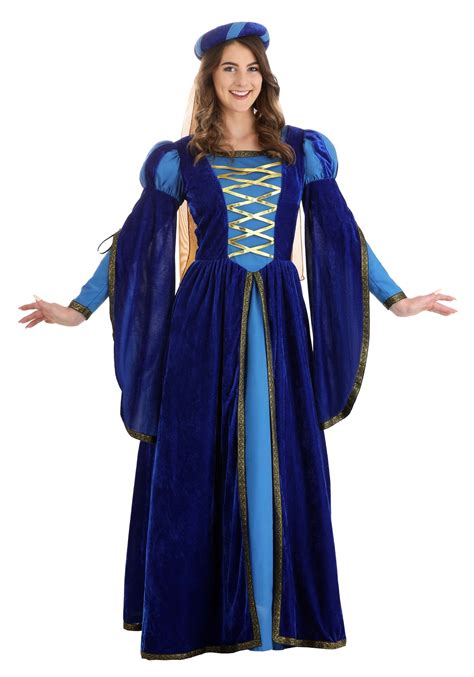 Women's Blue Renaissance Queen Halloween Costume