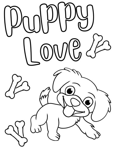 Free Printable Cute Dog Coloring Pages