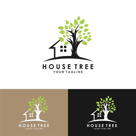 Illustration of Tree House Logo Design Template. Tree Home logotype Design vector, Nature eco ...