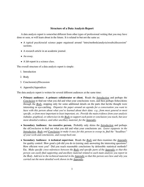 Data Analysis Report - 12+ Examples, Format, How to Ensure, Pdf