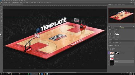 How to design Basketball Courts, Photoshop Template tutorial - YouTube