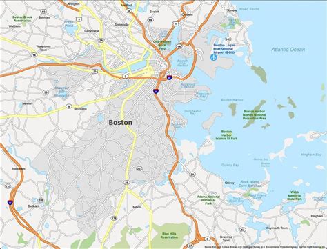 Map of Boston, Massachusetts - GIS Geography