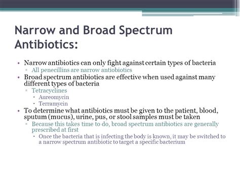 What is narrow spectrum antibiotics