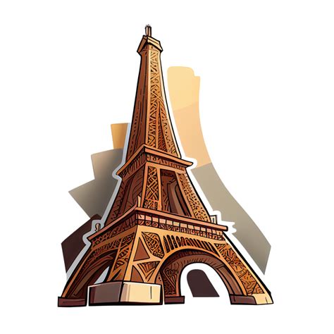 Cartoon sticker of The Eiffel Tower in Paris, France 17333861 PNG