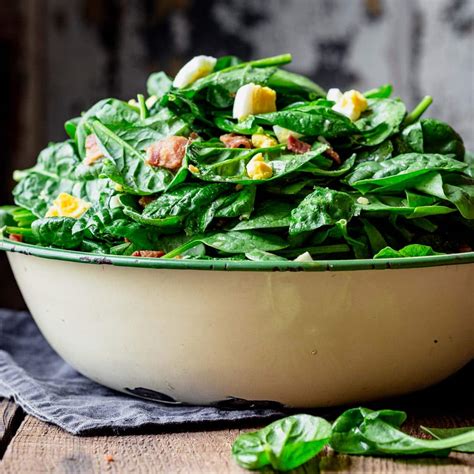 Spinach Salad with Bacon and Eggs - Healthy Seasonal Recipes