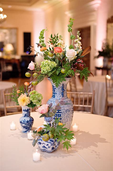 Blue and White Porcelain Vase Centerpieces