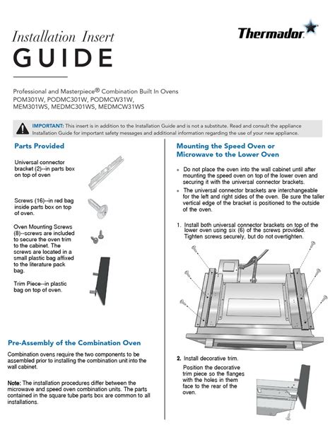 THERMADOR PROFESSIONAL SERIES INSTALLATION INSERT MANUAL Pdf Download ...