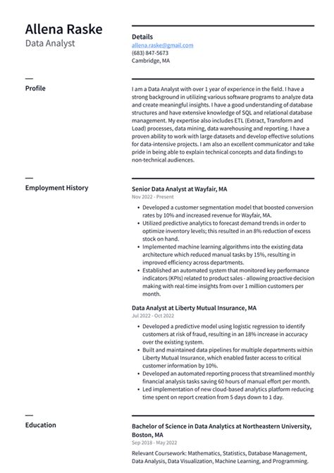 Google Data Analyst Resume Examples | ResumeCat