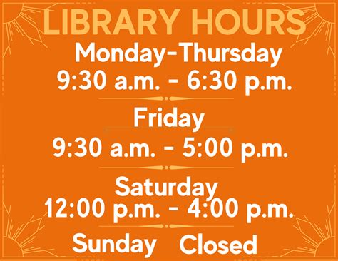 Library Hours – Marshall Public Library