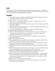 Colorimetry Lab Report 2 .pdf - Goals: The goal of this lab is to ...