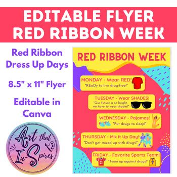 Red Ribbon Week - Dress Up Days by Art that In-Spires | TPT