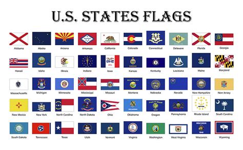 United States of America State flags Digital Art by StockPhotosArt Com ...