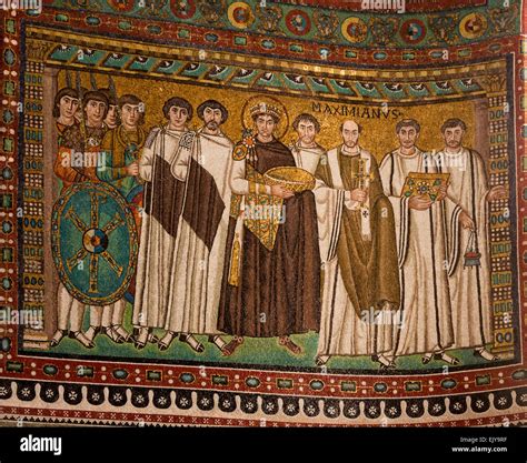 mosaic of emperor Justinian Basilica of San Vitale, Ravenna, Italy Stock Photo - Alamy