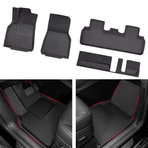 TAPTES for Tesla Model Y Floor Mats 7 Seater 2023 2022 2021,Waterproof All Weather Floor Trunk ...