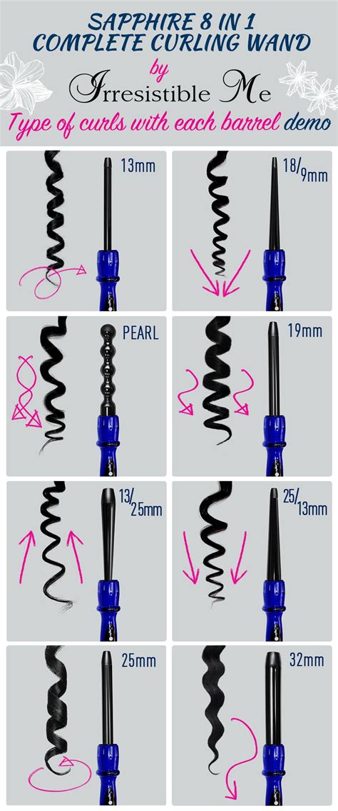 The Sapphire curling wand is a professional curling iron with 8 different ceramic, tourmaline ...