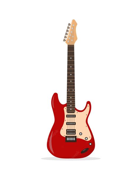 Premium Vector | Electrical guitar icon rock music equipment red ...