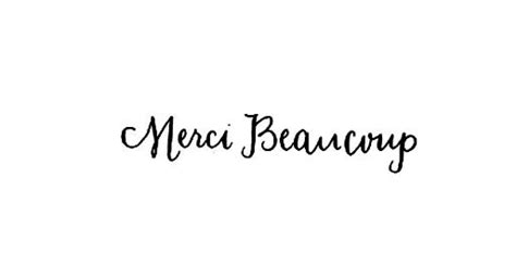 french text Merci Beaucoup calligraphy rubber stamp by terbearco